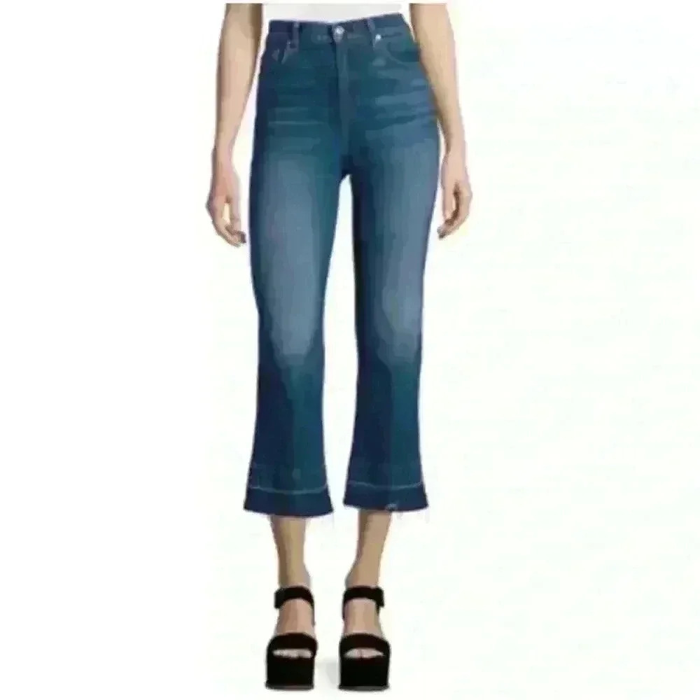7 for All Mankind Women's Cropped Jo Wide leg flare jeans Size 26